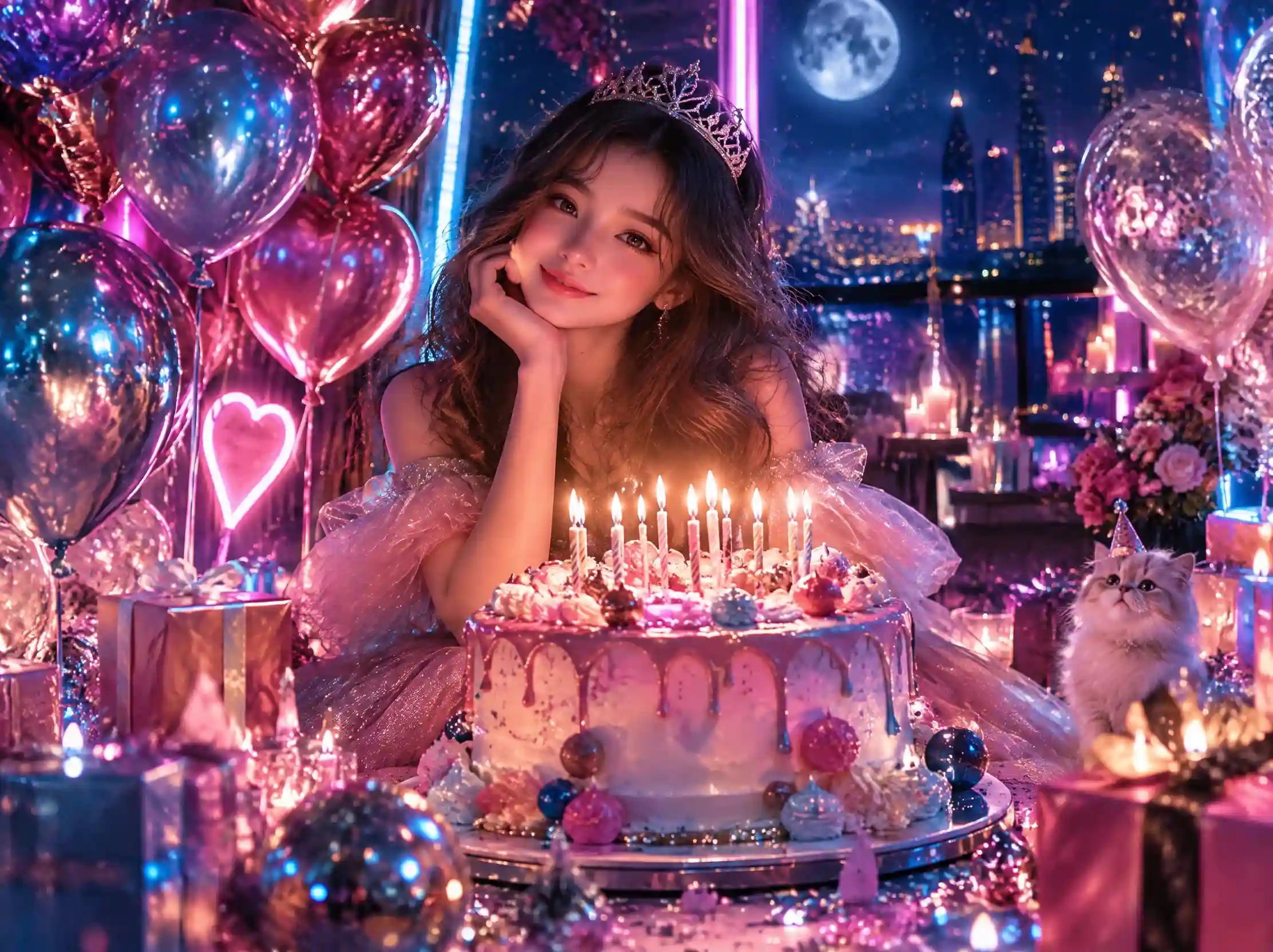 جشن نئونی در شب