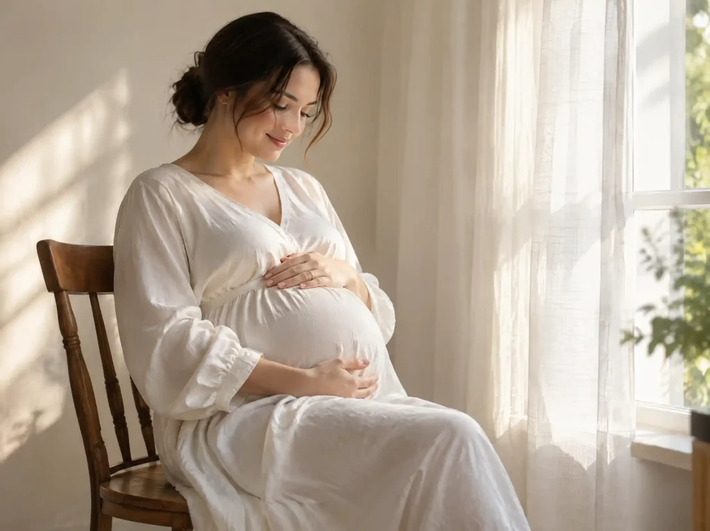 عکس بارداری پرتره خانگی