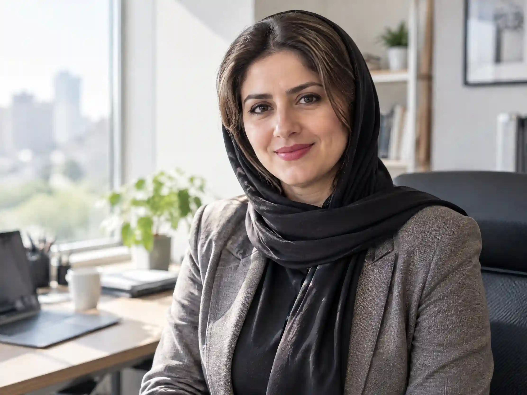 پرتره زنانه در دفتر روشن